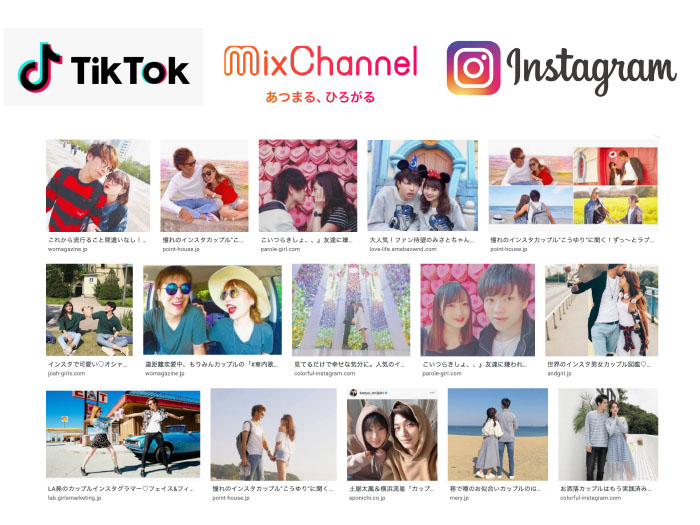 Instagram、TikTok、MixChannel
