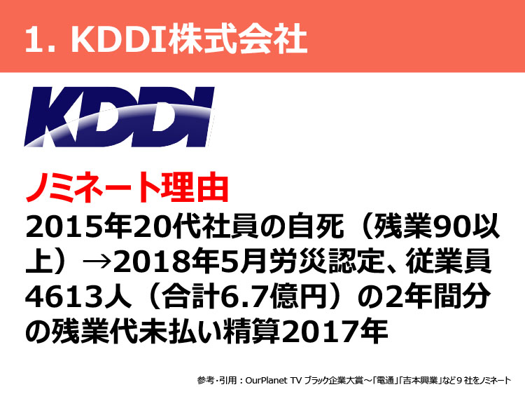 １．KDDI株式会社